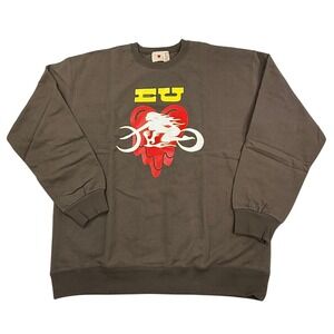 Emotionally Unavailable EU Melting Heart Biker Graphic Sweatshirt Brown XL Japan